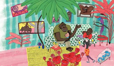 Lilian  Brøgger / Gorillaen der var en gorilla<a href=https://www.illustratorerne.dk/illustrator_profil/index-profil.php?bpid=6><br><b> SE PROFILEN </b></a>