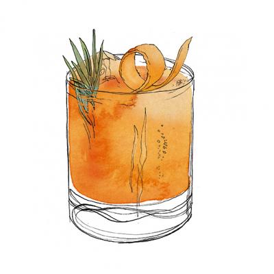 Toril  Bækmark / Kong gulerod, cocktail fra Cocktailbogen 2023<a href=https://www.illustratorerne.dk/illustrator_profil/index-profil.php?bpid=147><br><b> SE PROFILEN </b></a>